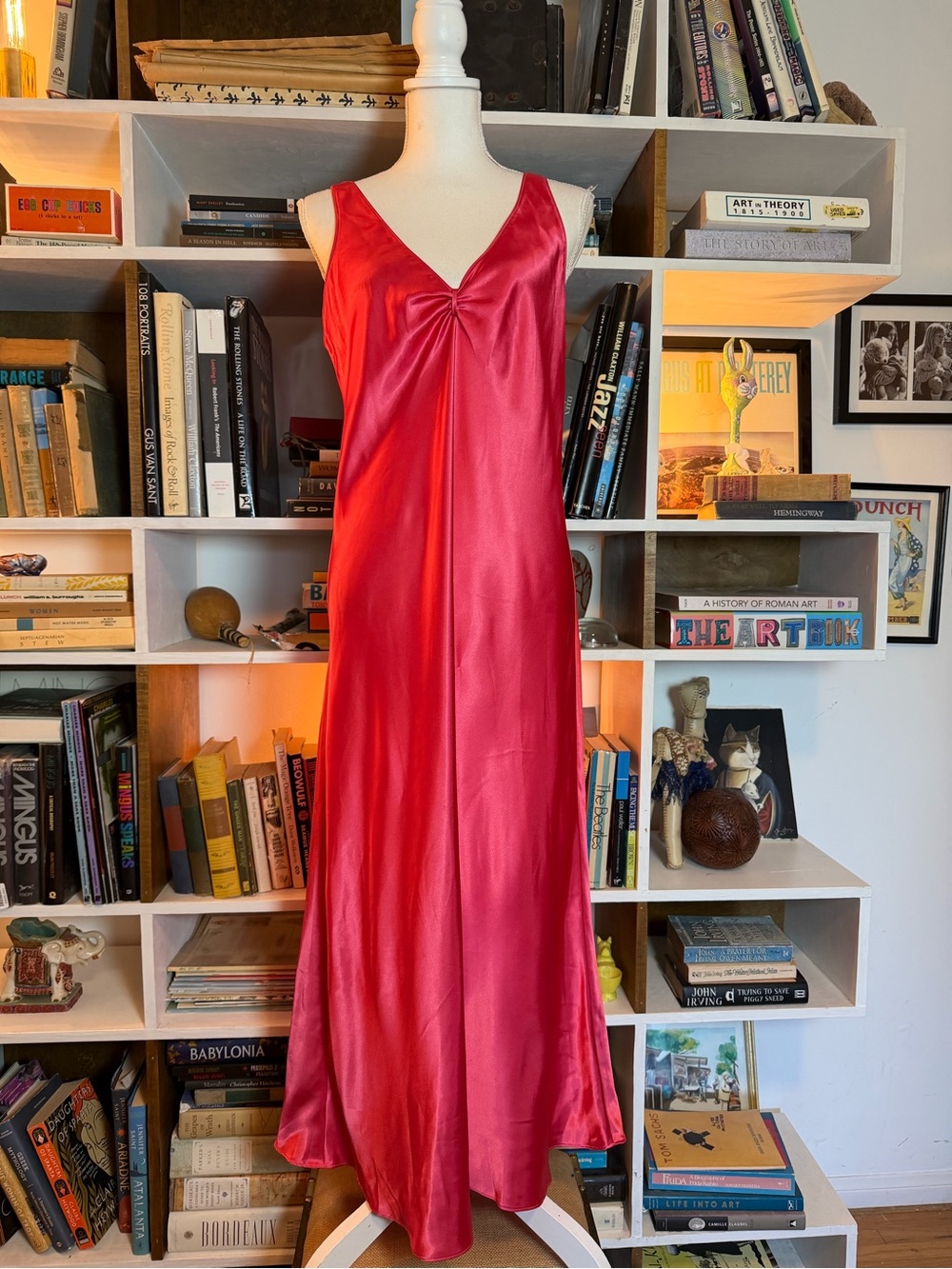 Oscar de la Renta Vibrant Pink Satin Dress